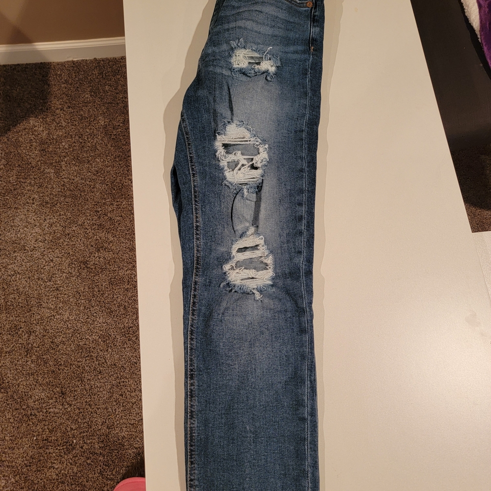 Aeropostale Blue Distressed Skinny Jeans